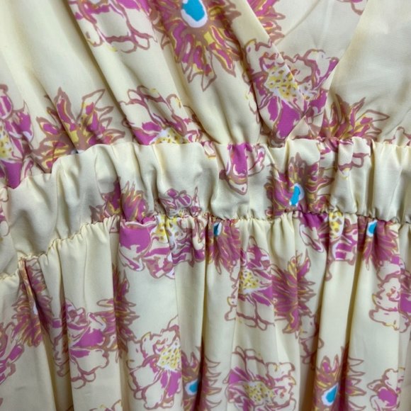 Anthropologie O by Organics Floral Pink/Yellow Dress Size 4 - Picture 8 of 11